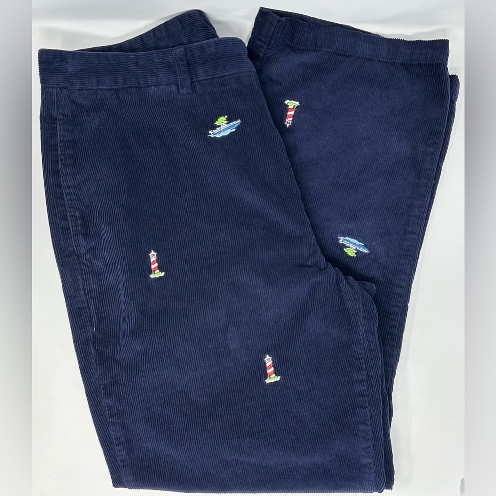 VINEYARD VINES‎ Boat Lighthouse All Over Corduroy Pants Navy Men's 35x30